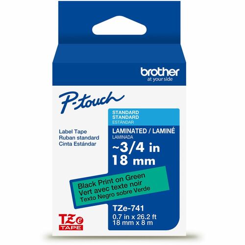 Tape, Label, 3/4", Black/Green