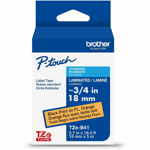 Tape, Label, 3/4", Black/Fluorescent Orange