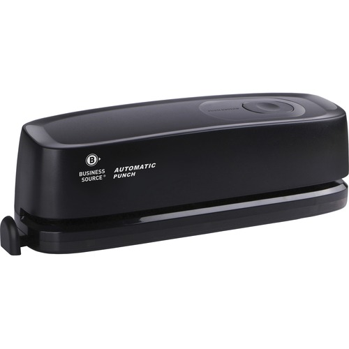 Hole Punch, Electric, 3-Hole, 10 Sheet Capacity, 5-1/5" x 5-1/2" x 4", Black