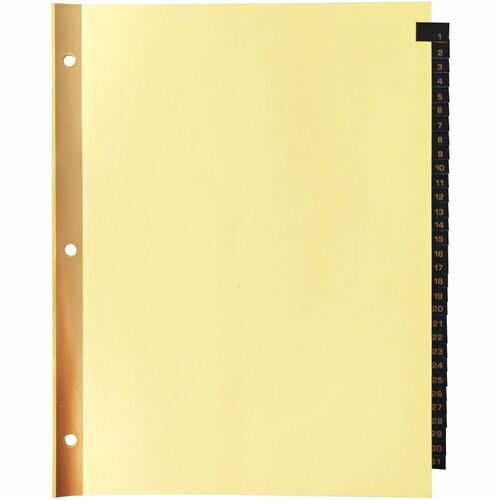 Tab Indexes, Printed 1-31, Black Leather, 8-1/2" x 11", Buff
