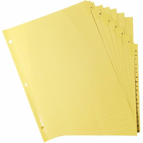 Indexes, Plastic Tabs, A-Z, 3 Hole Punch, 8-1/2" x 11", Buff