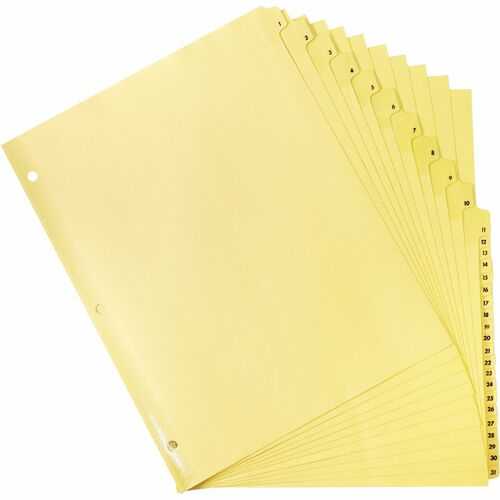Indexes, Plastic Tabs, Printed 1-31, 3 Horsepower, 8-1/2" x 11", Buff