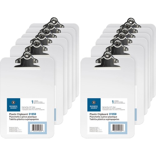 Clipboard, Plastic, 6x9, Clear 12/BX