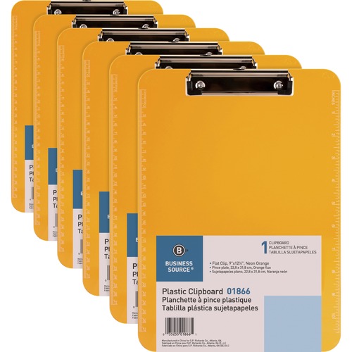 Clipboard, Plastic, Neon Orange 6/BD
