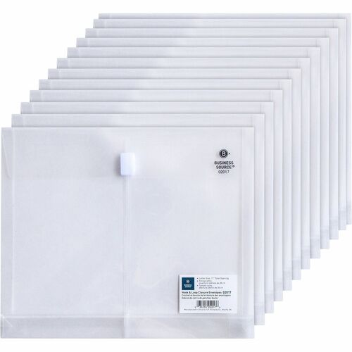 Poly Envelopes, Side Open, Letter, Clear 12/PK