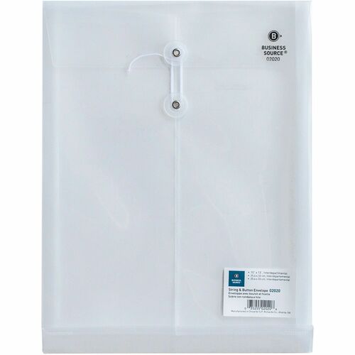 Inter-Departmental Poly Envelope, Top Opening, 10" x 13", Clear