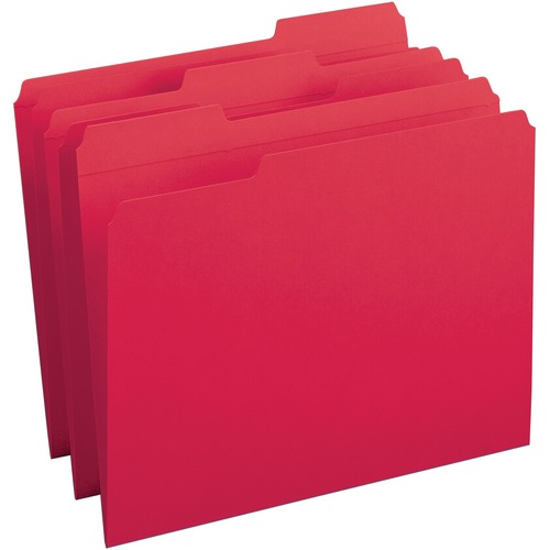Folder, Reinforced Tab, Red 100/BX