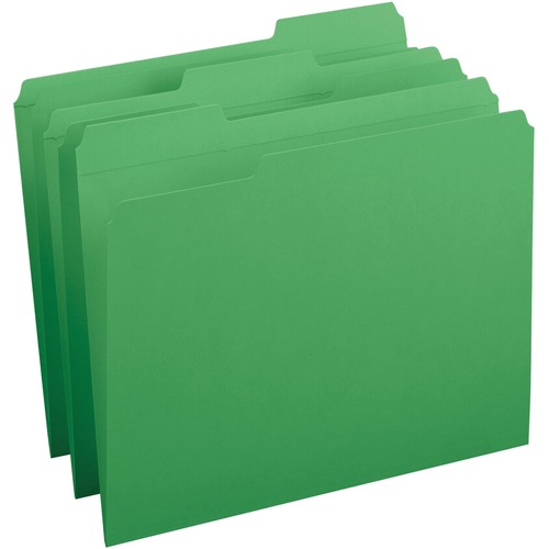 Folder, Reinforced Tab, Green 100/BX