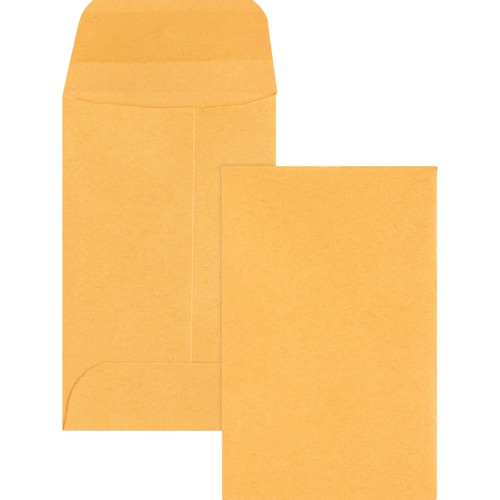 Coin Envelopes, No.1, 20 lb., 2-1/4"x3-1/2", Kraft 500/BX