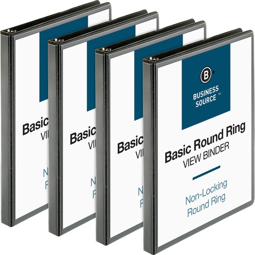 Binder, View, Round, 0.5", Black 4/BD