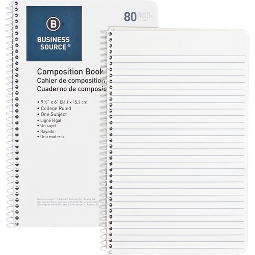 Notebook, Wirebound, College, 80 Sheet