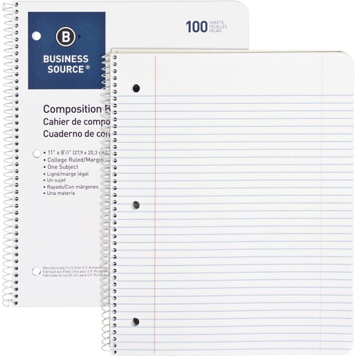 Notebook, Wirebound, College, 100 Sheets