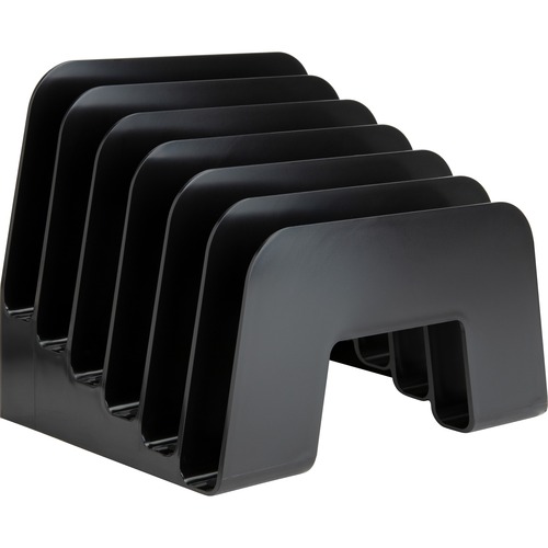 Sorter With Incline, 6 Compartment, 8" x 7-3/4" x 6-1/2", Black