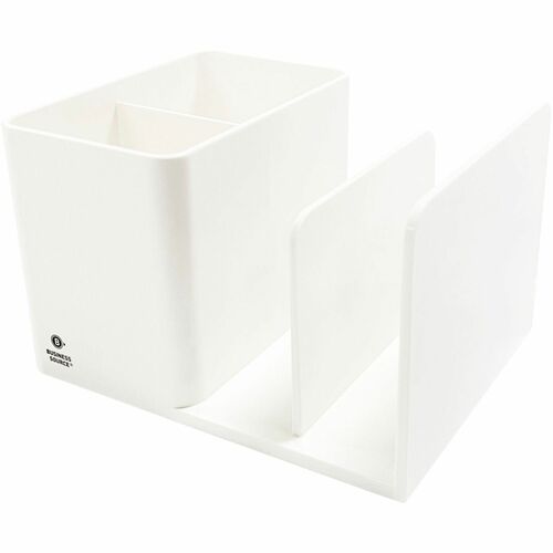 Desktop Organizer, Pen Cup/Slots, 6-1/10" x 4-7/10" x 3-4/5", White