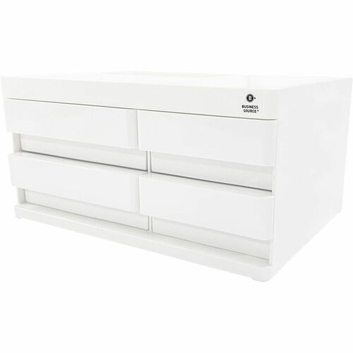 Desktop Organizer, 4 Drawers, 10-2/5" x 7-2/5" x 5-1/5", White