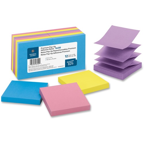Pop-Up Adhesive Note Pads, 3" x 3", 100 Sheet, AST Extreme 12/PK