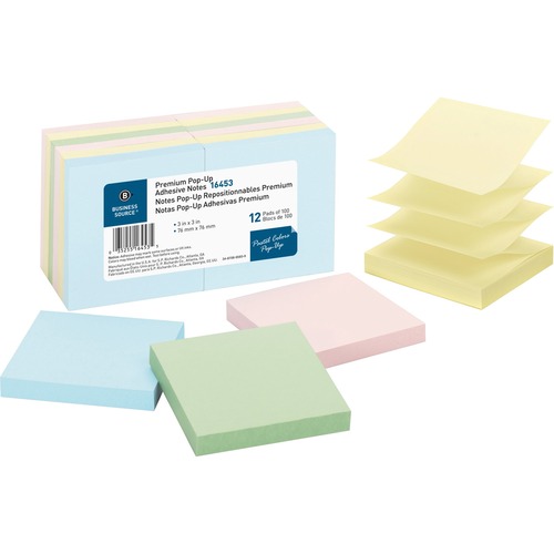 Notes, Popup, 3x3, Pastel 12/PK