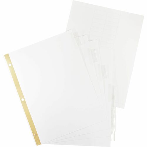 Index Dividers, 11" x 8-1/2", White Stock/Clear Tabs