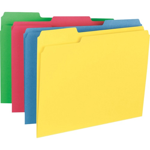 File Folders, Heavyweight, Letter, 1/3 Cut, 14pt, Assorted 50/BX