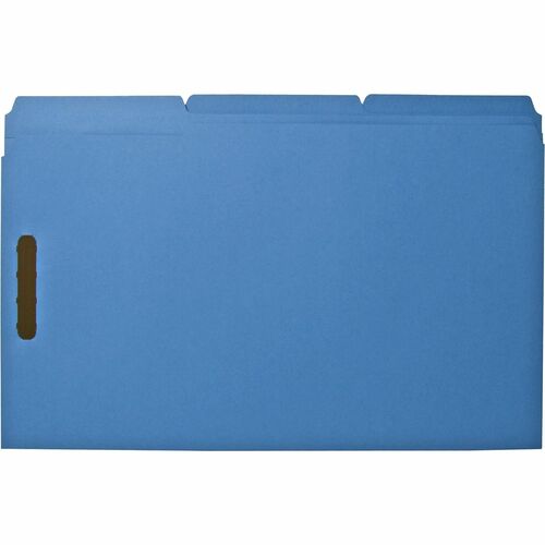 Fastener Folders, w/2-Ply Tab, 1/3 AST Tab, Lgl, Blue 50/BX