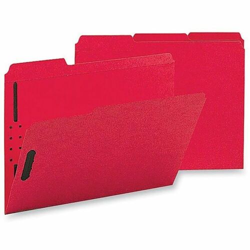 Fastener Folders, With 2-Ply Tab, 1/3 AST Tab, Letter, Red 50/BX