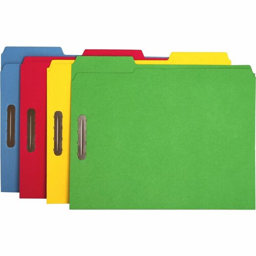 Fastener Folders, 1/3-Cut Tab, Letter-Size, Assorted 50/BX