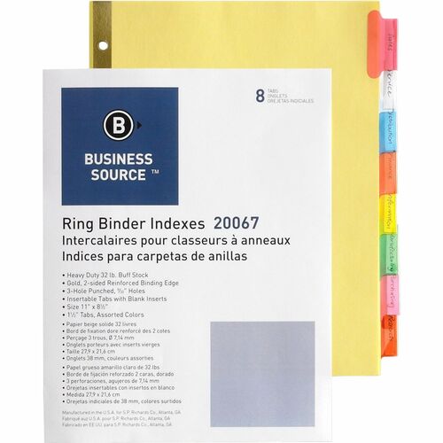 Dividers, Insert, 8-Tab, Multi