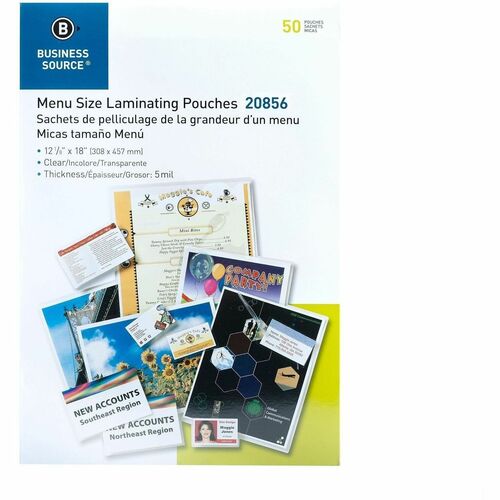 Pouch, Laminate, Menu, 5 Mil 50/BX