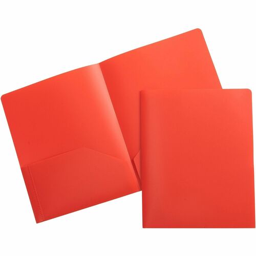 Poly Portfolio, 2 Pocket, Letter, .3 Mil, Red