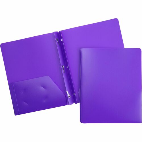 Poly Portfolio, 3-Prong, 2 Pockets, Letter-Size, Purple