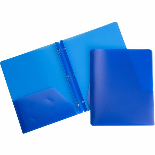 Poly Portfolio, 3-Prong, 2 Pockets, Letter-Size, Blue