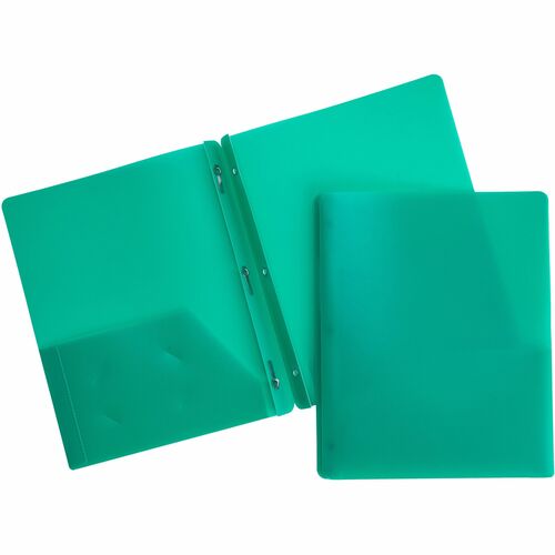 Poly Portfolio, 3-Prong, 2 Pockets, Letter-Size, Green