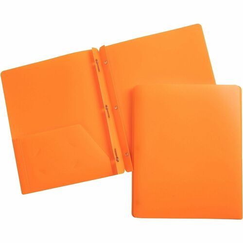 Poly Portfolio, 3-Prong, 2 Pockets, Letter-Size, Orange