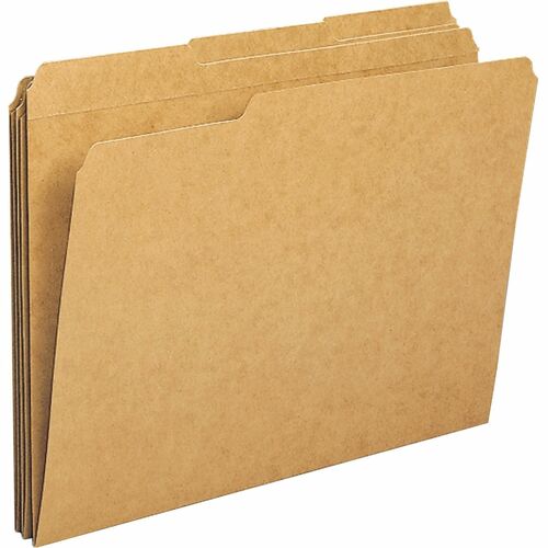 File Folders, 11 Pt, 1/3 Cut AST Tab, Letter, Kraft 100/BX
