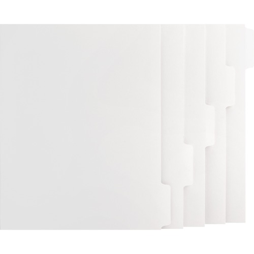 Dividers With Print-On Tabs, 90 Bright, 8-1/2" x 11", White 50/BX