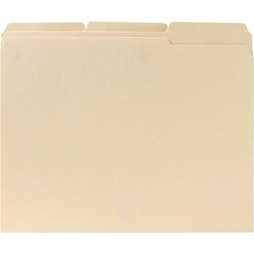 File Folders, 1/3 Cut Assorted Tab, 2-Ply, Letter, MLA 100/BX