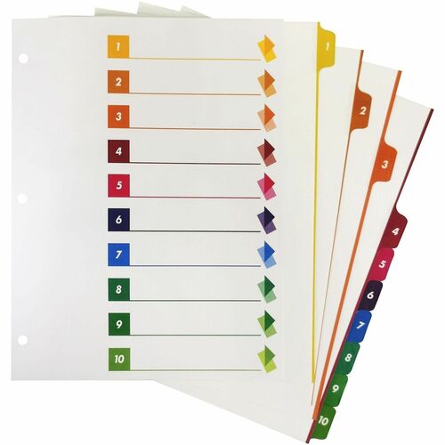 Index Dividers with Table of Contents, 1-10, 10 Tab, Multi 24/BX