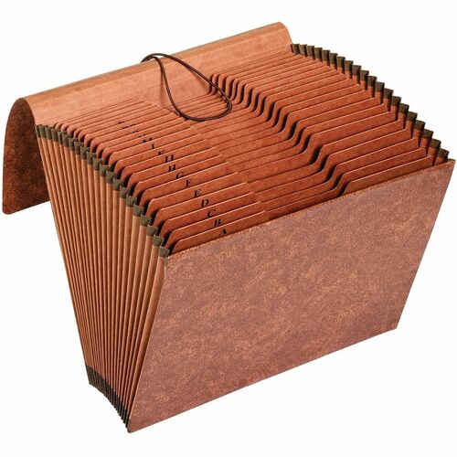 Accordion File, With Flap, A-Z, 21 Pocket, Letter, 12" x 10", Brown