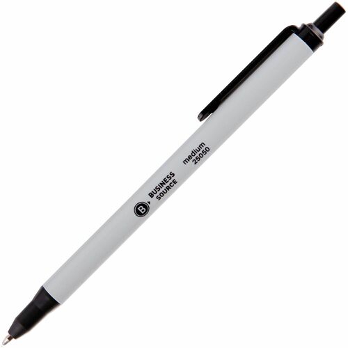 Pen, Ballpoint, Retractable, Medium, Black 12/DZ