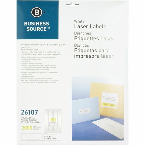 Label, Laser, 1/2 x 1.75 2000/PK