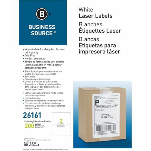 Label, IJ/LSR, 5.5 X 8.5, White 200/BX