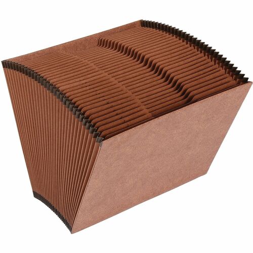 Accordion File, No Flap, 31 Pockets, 1-31, Letter, 12" x 10", Brown