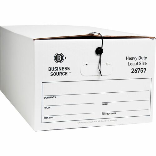Storage Box, Heavy-Duty, Large 700 lb, 15"x24"x10", White 12/CT