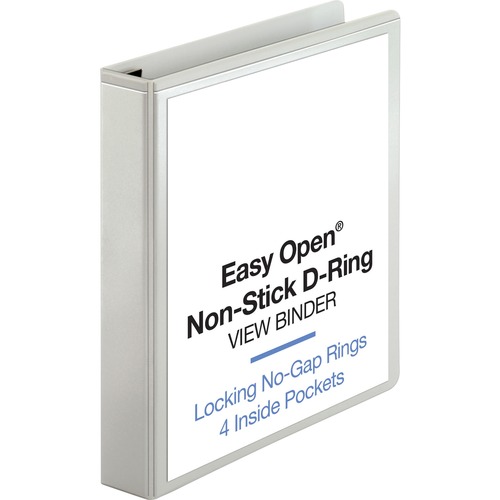 View Binder, Locking D-Ring, 1-1/2" Capacity, Letter, White