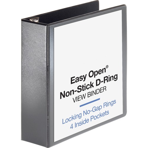 Binder, View, D-Ring, 3", Black