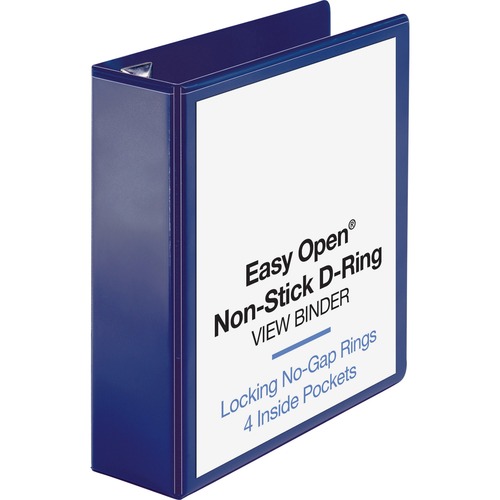 View Binder, D-Ring, 3" Capacity, 11" x 8-1/2", Navy