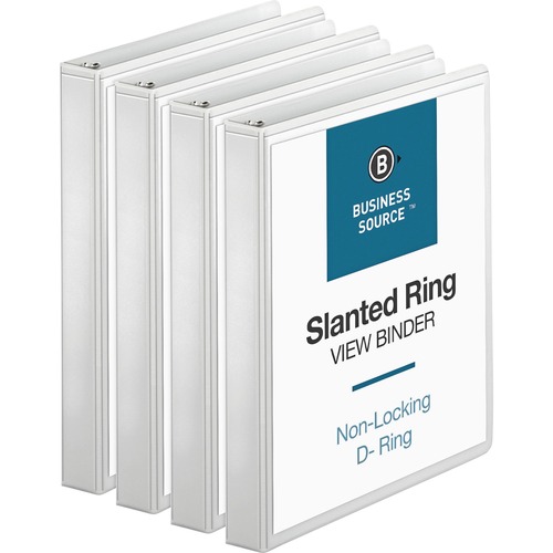 Binder, View, D-Ring, 1", White 4/BD