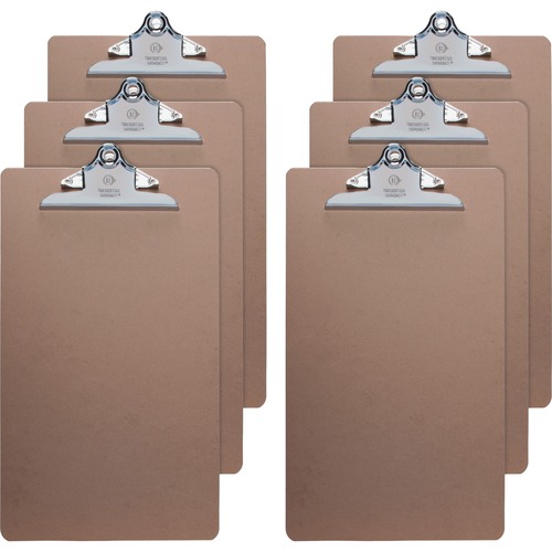 Clipboards, Hardboard, Metal Clip, 9" x 15-1/2", Brown 6/BD