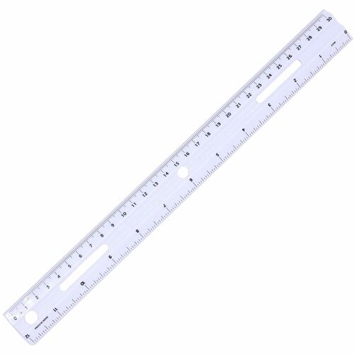 Ruler, Plastic, 12", White