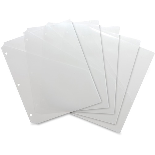 Binder Pockets, Poly, Letter, 8-1/2"x11", Clear 5/PK